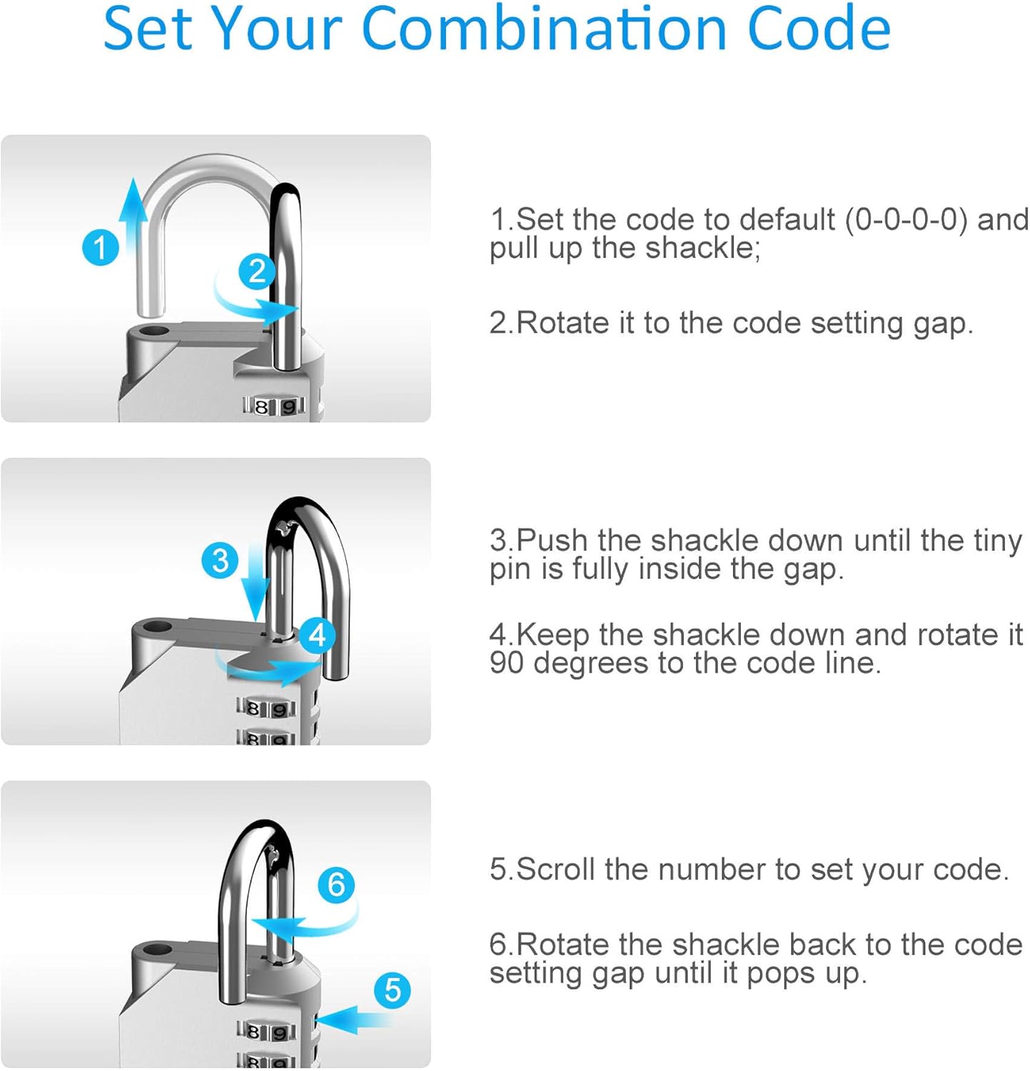 Puroma 2 Pack Combination Lock 4 Digit Outdoor Waterproof Padlock for School Gym Locker, Sports Locker, Fence, Toolbox, Gate, Case, Hasp Storage (Silver): Home Improvement