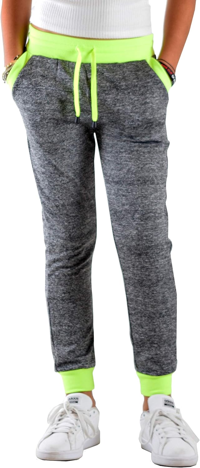 Dinamit Jeans Girl's Boy's Jogger Bonded Fabric for Extra Soft & Stretch (Run Small!! See Size Chart Below)