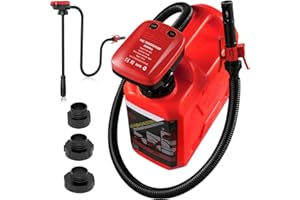 Wodli Gas Pump for Gas Can with Auto Shut Off Nozzle, 42-inch Hose AA Battery Powered Gas Can Pump, Electric Fuel Transfer Pump with 3 Adapters, Gas Pump Ideal for Gasoline, Diesel, Kerosene Transfer