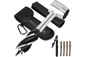 MIUWAUER Bushcraft Hand Auger Wrench Bushcraft Gear and Equipment Settlers Wrench Survival Tools Scotch Eye Wood Auger Drill Peg and Manual Hole Maker Multitool for Outdoor Backpacking Camping Bushcrafting