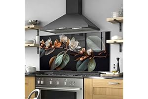 ROGGMARD Tempered Glass Kitchen Backsplash, Stove Back Top Cover, Splashback Tile, Kitchen Sink Cover Splash Guard, Home Wall Decor (36x24’’)