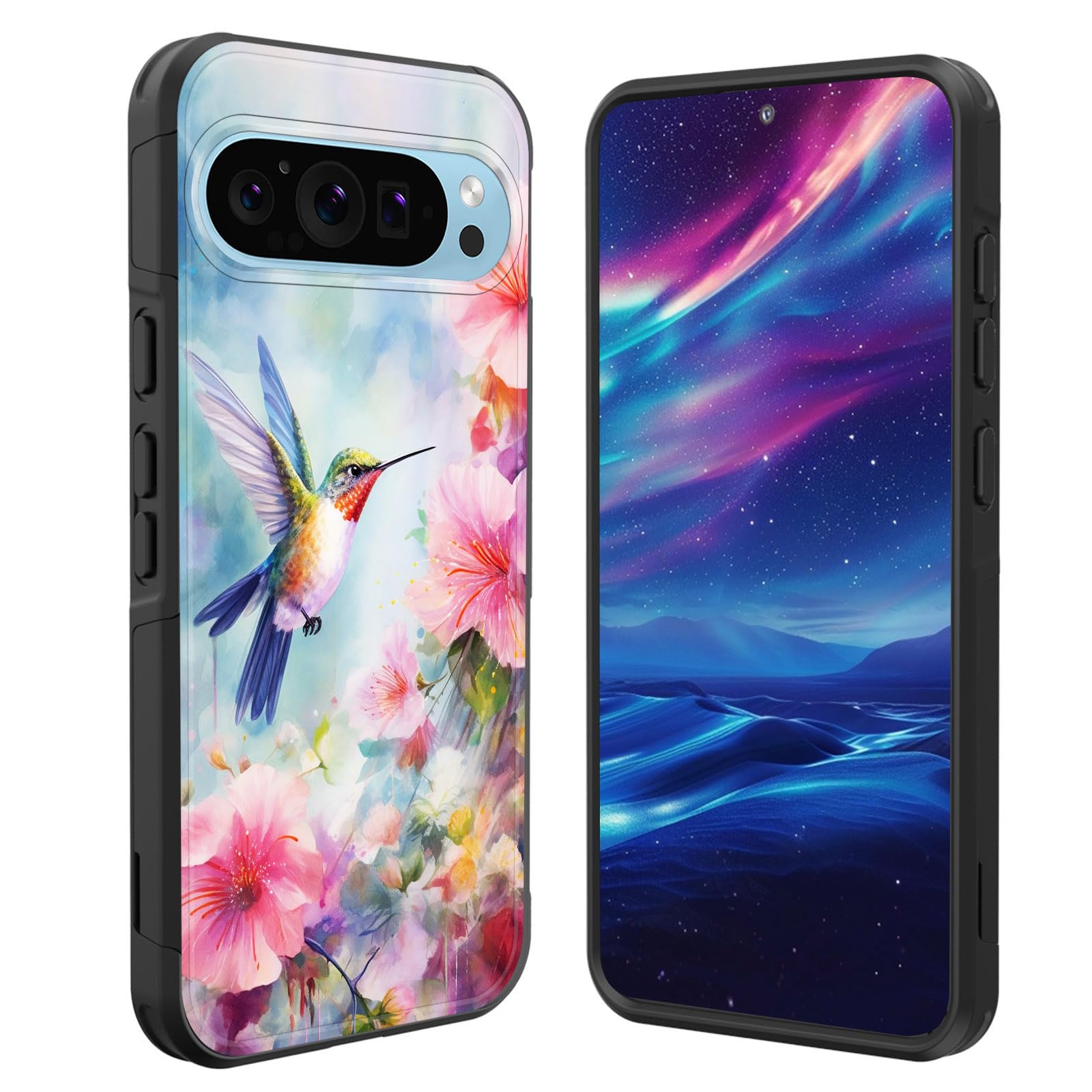 Photo 1 of GFEWYTJYJ for Pixel 10 Pro XL Case,[10 FT Military Grade Drop Protection] Non-Slip Heavy Duty Shockproof Phone Case for Google Pixel 10 Pro XL 6.8 Inch 2025,Flower Hummingbird