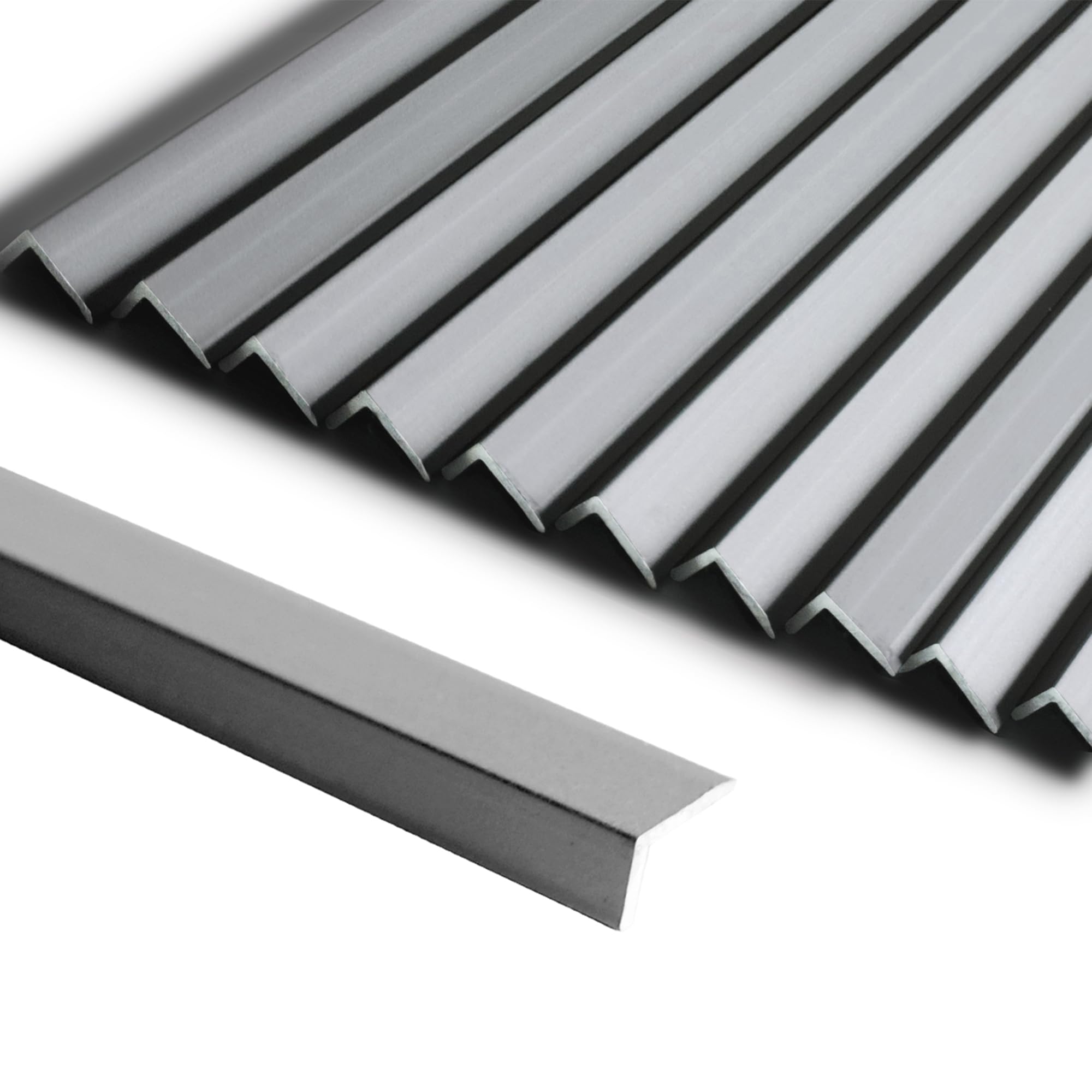 Photo 1 of SUNWINGS 10-Pack 12 Inch Peel and Stick Aluminum Tile Trim, Decorative Kitchen Backsplash Trim Edge, Self Adhesive Tile Liner Matte Gray Medium