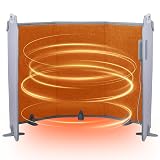 Under Desk Heater for Office, Foldable Under Desk Foot Warmer with 12H Timer & 8 Heat Levels, Portable Space Heater for Leg, Foot and Ankle, Safe & Quiet Anti-tilt Surrounding Panel Heater, Grey