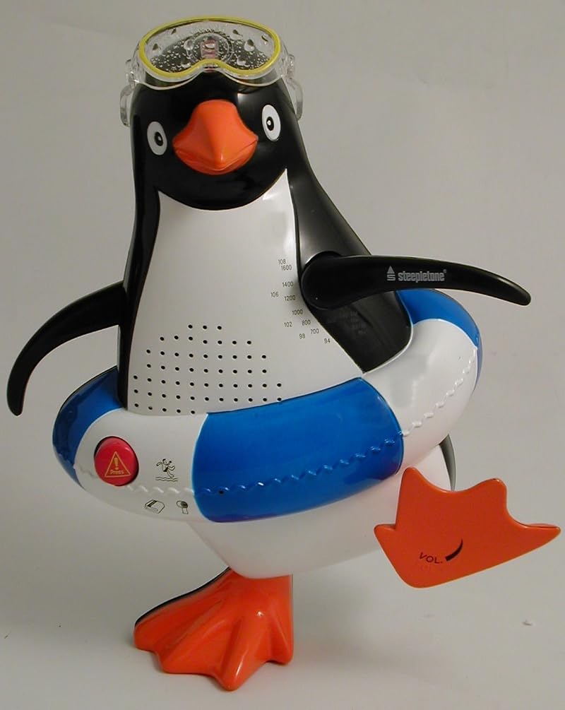 Steepletone Penguin Shower Radio FM MW Blue Ring Waterproof Portable
