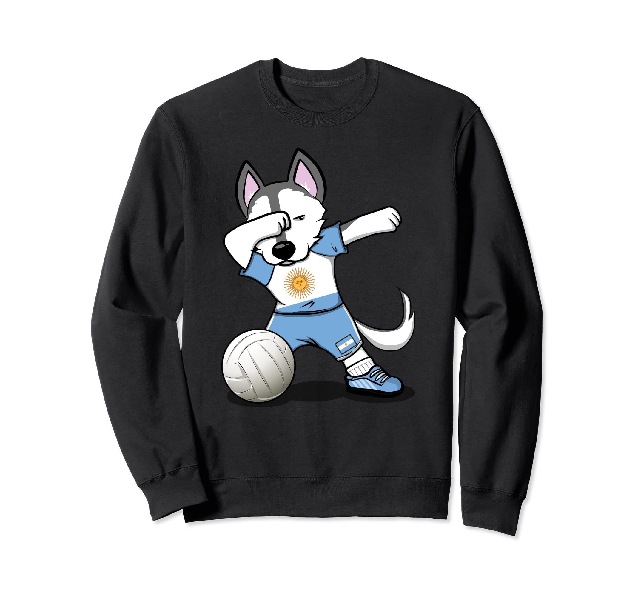 Funny Dabbing Husky Argentina Volleyball Fans Jersey Flag Sweatshirt