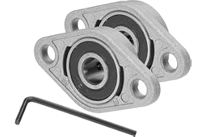 MECCANIXITY Pillow Block Bearing 5/16" (8mm) Bore Zinc Alloy Steel Mounted Flange Pillow Block Self-Alignment Insert Bearings