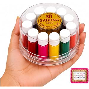 Liquid Kumkum Bindi: 11 Color 1.5gm Each - 11 colors liquid bindi + 1 kumkum