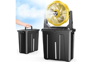 Ausic Portable Misting Fan - 9L Bucket, 10-inch Outdoor Fans for Patios/Camping/Beach/Golf etc., 20000mAh USB Rechargeable Battery Powered Floor Water Cooling Fan, 3 Strong Winds, 3 Spray Mister