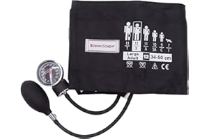 HENRY SCHEIN Adult Pro Aneroid Sphygmomanometer – Size 12 (13"–19.5") Black Cuff, Manual Blood Pressure Monitor, Reusable, Dial Display, Includes Leatherette Carrying Case – 1 Count