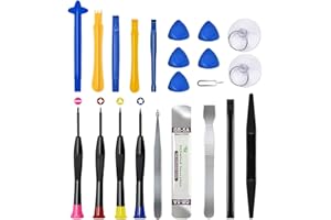 LMQ 22 Piece Professional Electronics Opening Pry Screwdriver Set Multiple Functions Tool Repair Kit, for Cellphone iPhone Laptops Tablets Pry Open Replace Screen Battery and More