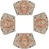 Artoid Mode Farmhouse Bohemian Wedge Shaped Placemats Set of 4, Seasonal Home Dining Table Mat for Round Table