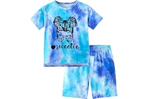 MKSODOPY mksodop Clothes for Teen Girls,Kids Clothes Tie Dye Sweatshirt Tops and Short pants 2PCS Girls Summer Outfits