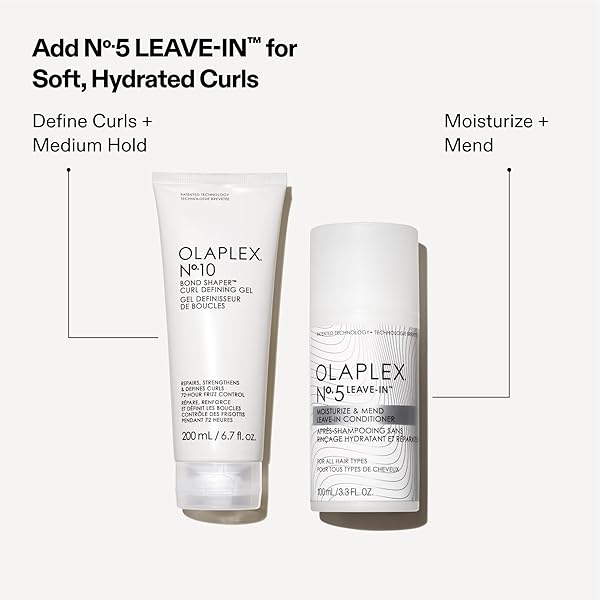 OLAPLEX Nº.10 BOND SHAPER™ CURL DEFINING GEL: FRIZZ SMOOTHING CURL GEL | HYDRATES, DETANGLES & DEFINES CURLS | ALL DAY HOLD NO RESIDUE | FOR COILY, CURLY, AND WAVY, 200 ML/FL OZ