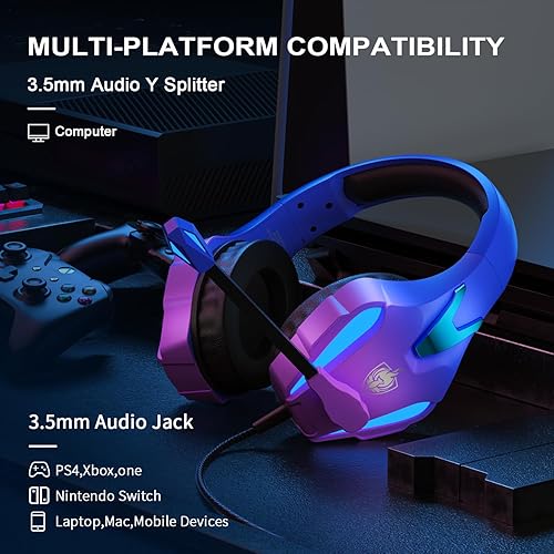 PHOINIKAS PS4 Gaming Headset for PC, PS5, Xbox Headset with