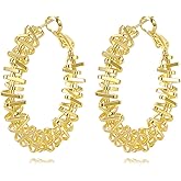 14K Gold Hoop Earrings Statement Chunky Hoop Earrings Gold Hoops Hypoallergenic Trendy Jewelry Valentine's Day Gifts for Women