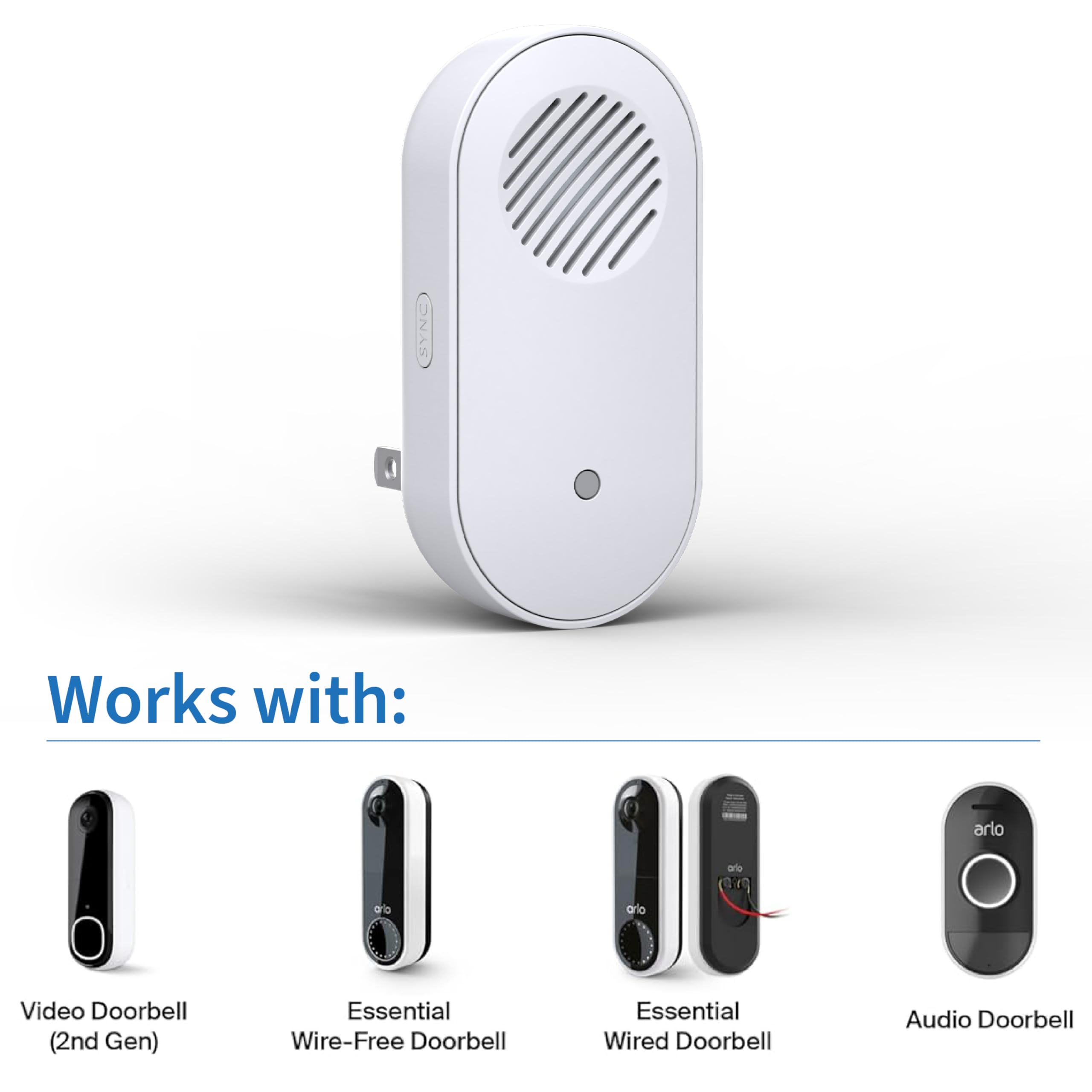 Arlo Chime 2, Built-in Siren, Audible Alerts, Customizable Melodies, Wi-Fi Connected, Compatible with: Wired/Wireless Doorbell Camera, Security Cameras,Smart Home Devices(Does not Work: Pro, Ultra)