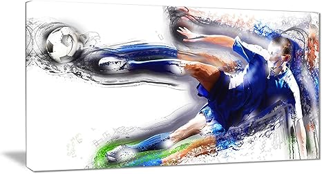 Amazon Com Digital Art Pt2574 32 16 Soccer Big Kick Sport Canvas Art Print Large Posters Prints
