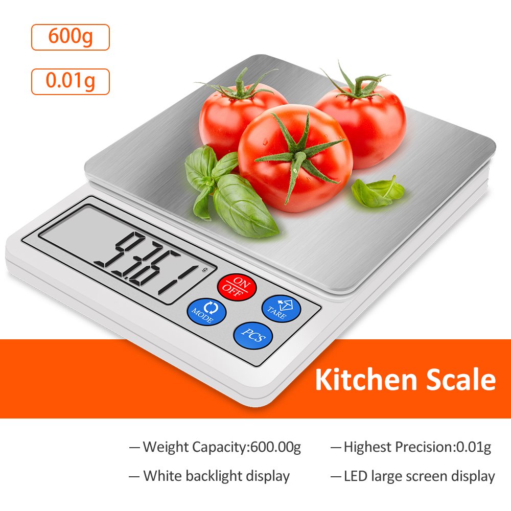 Digital Kitchen and Food Scale 600g 0.01g, Next-shine High-precision Pocket Scale, Multi-functionals Pro Scale with LCD Display, Tare, PCS, Back-lit