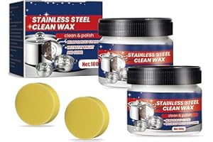 PIGDUN 2 Pcs Stainless Steel Clean Wax,Magical Nano-Technology Stainless Steel Cleaning Paste,Stainless Steel Cleaner for Pots and Pans, Surface Safe, No Residue,for Grease, Oven, Sink(1)