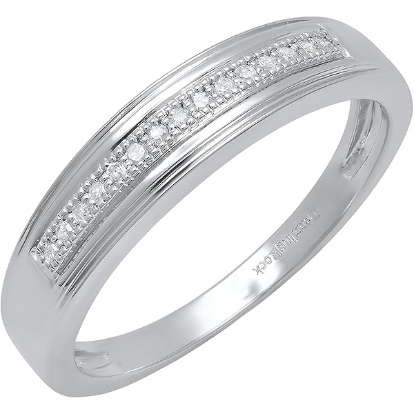 Dazzlingrock Collection   Anillo De Compromiso De Oro Rosa De 14 Quilates, 0.295 In, Diseño Redondo De Diamante Blanco, Oro Rosa, 4, DR6346 4811 14KR 4