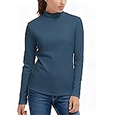 Hiverlay Women's Thermal Shirts Mock Neck Long Sleeve Tops Fleece Base Layer for Workout Athletic Warm Cold Weather