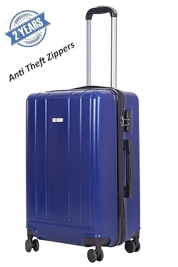 Swiss Traveller 4 Wheel Polypropylene Anti Theft ZIIPPER Luggage Bag (20 INCH / 55 cm Check in Size) Suitcase Blue
