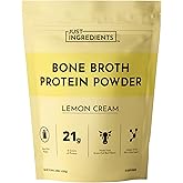 Bone Broth Protein Powder – Lemon Cream | 15 Servings | 21g Grass-Fed Protein per Serving | Dairy-Free | Collagen for Gut, Skin & Joint Support | Made with Real Food Ingredients
