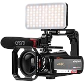 ORDRO Optical Zoom Live Streaming UHD 4K Video Camera Camcorder, AC5 Plus Vlogging Camera for YouTube,Rotatable Touch Screen,Anti Shake, Autofocus,Time-Lapse