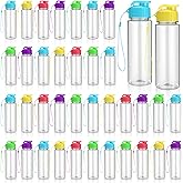 Domensi 50 Pieces Plastic Water Bottle Bulk 17 oz Sports Adults Reusable Large Water Bottles with Leak Proof Flip Top for Adults Fitness(Mixed Color)