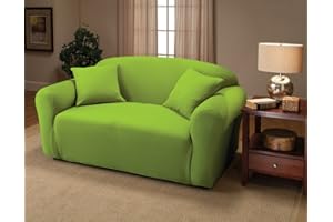 Madison Jersey Loveseat Slipcover, Lime
