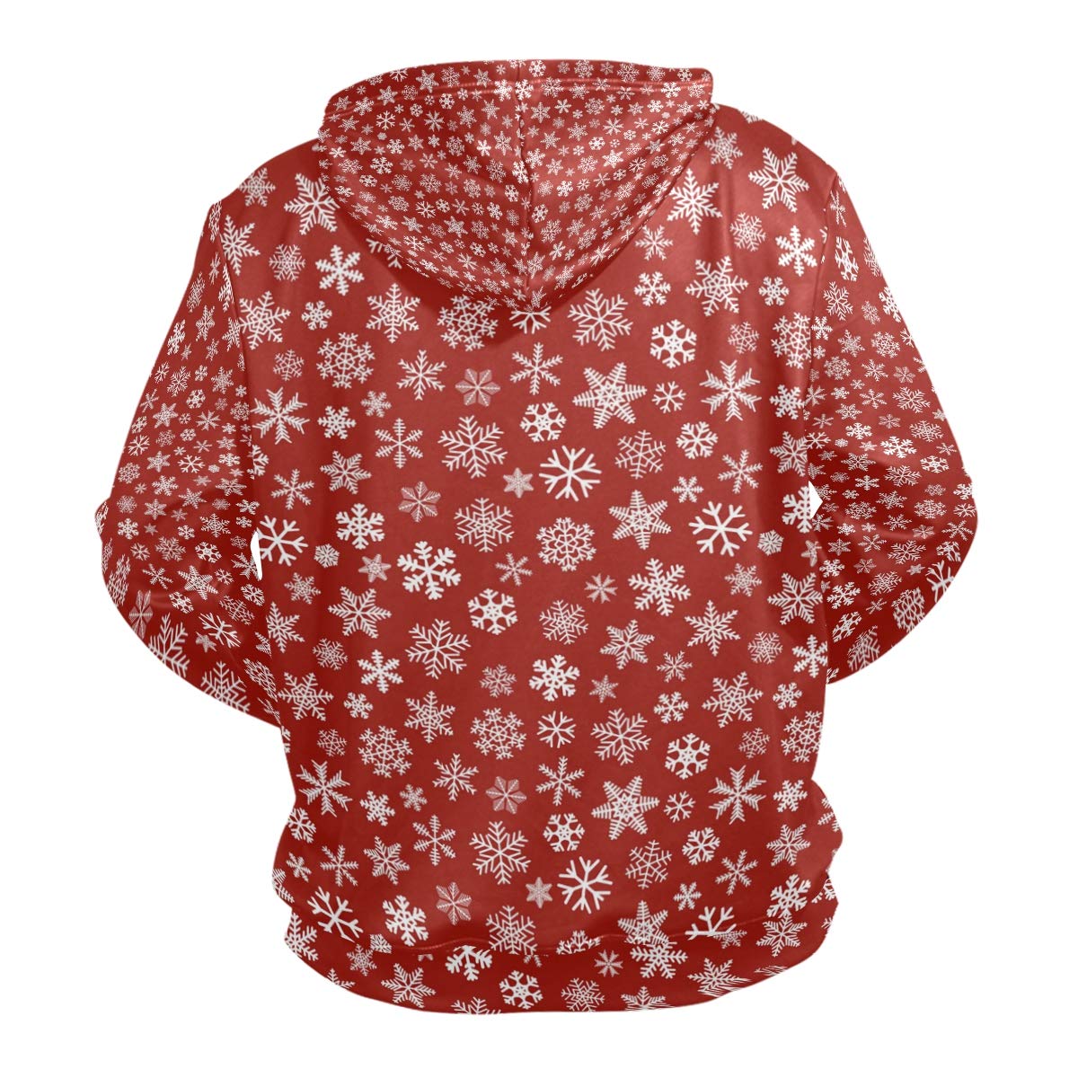 red sweatshirt with snowflakes