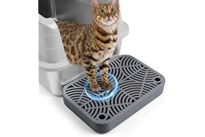 Bartuke Cat Litter Box Ramp, Litter Box Step Mat with Filter Function for Self-Cleaning Cat Litter Box, Easy to Clean, Cats Pedal Step Stool Ideal for Kitten & Elderly Cats (Dark Grey)