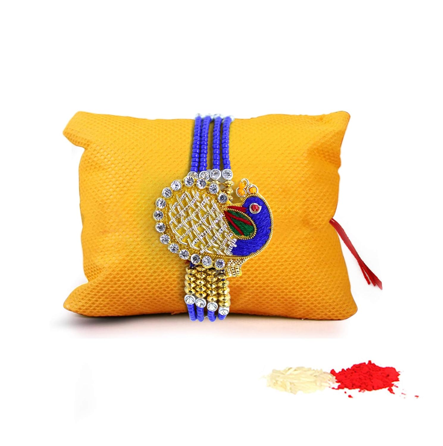 tied ribbons rakhi for brother, rakhis for rakshabandhan(designer rakhi with roli)
