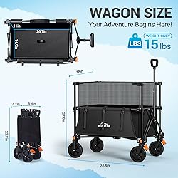 Elegear Wagon Cart Foldable Collapsible 440LBS