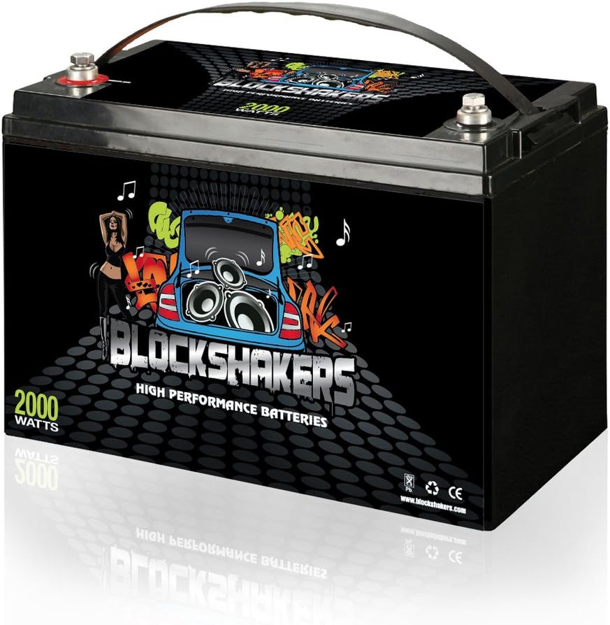 Black 12V 110AH 2000 Watts M8/T8 High Current Battery replaces Kinetik HC2400