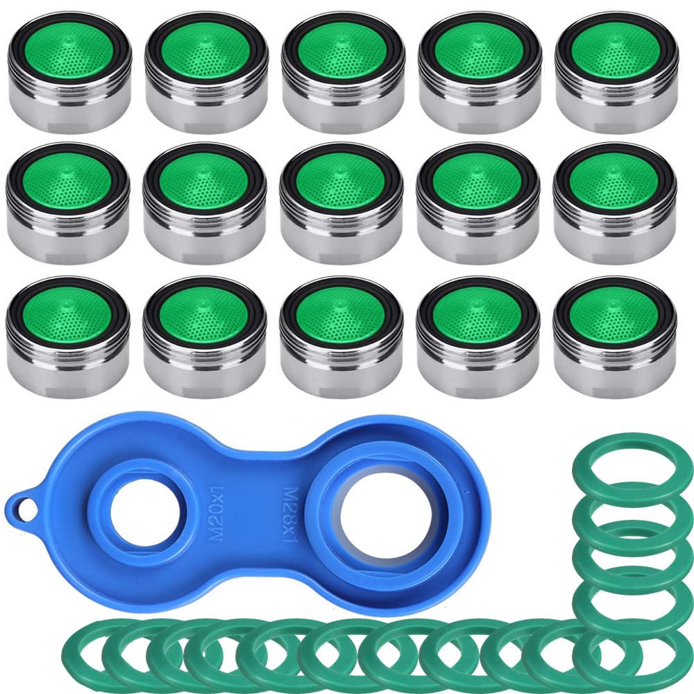 Gebildet 15 Pieces Faucet Aerators Water Tap Aerators Water Saving Faucet Replacement Part M24 and 1 Faucet Aerator Wrench