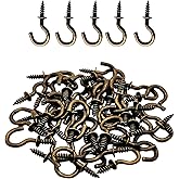 MYYZMY 120 Pcs 1/2 Inch Screw-in Hooks Nickel Plated Metal Cup Hooks, Ceiling Hooks Bronze