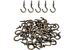 MYYZMY 120 Pcs 1/2 Inch Screw-in Hooks Nickel Plated Metal Cup Hooks, Ceiling Hooks Bronze