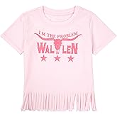 Girls Western Shirt Toddler Tassels Cowgirl T-Shirt Im The Problem Country Concert Shirts Summer Short Sleeve Top