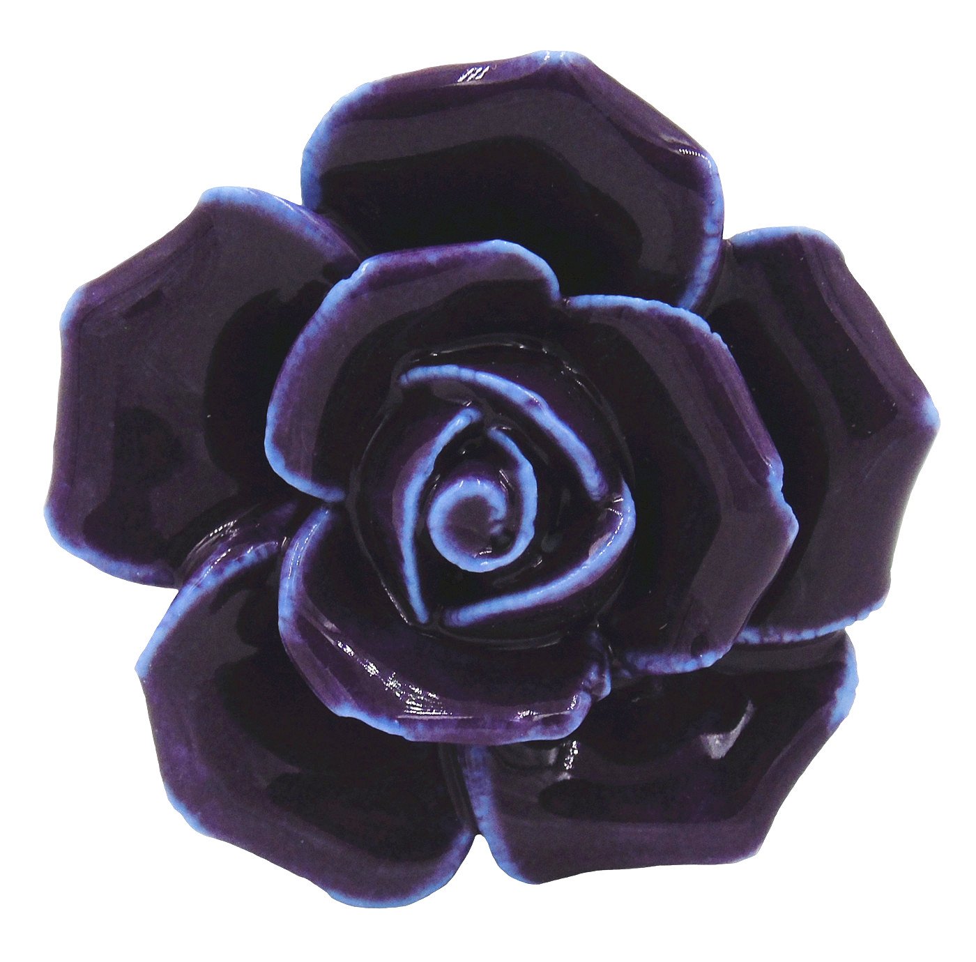 Photo 1 of Tecrio 2pcs-Pack Ceramic Vintage Floral Rose Dresser Closet Kitchen Cupboard Deawer Knobs Handle Decor Pulls w/Screws (Purple)