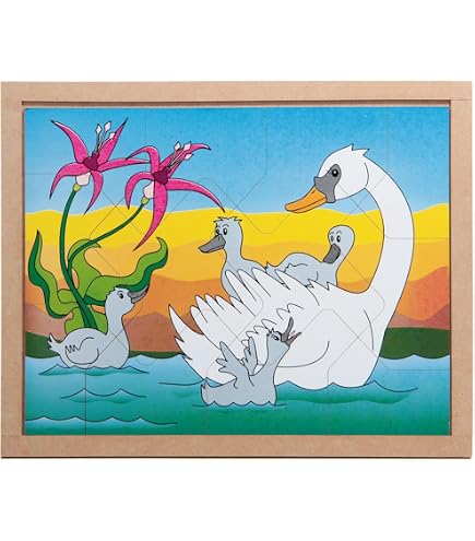 Quebra-Cabeça Carlu - Pássaro E Filhotes, 7 Peças - 30x23cm