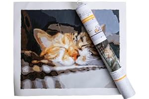 Pink Picasso Kits Violet Van Gogh Cat Paint by Number for Adults | DIY 16x20 Modern Decor Cats Color by Numbers Canvas for Adults & Teens | As Seen On Shark Tank & Oprah's Favorite Thing (Cozy Cat)