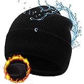 M/L XL/XXL 30% Merino Wool Waterproof Cuff Beanie for Men Women Big Heads Warm Fleece Lined Stretchy Wool Hat