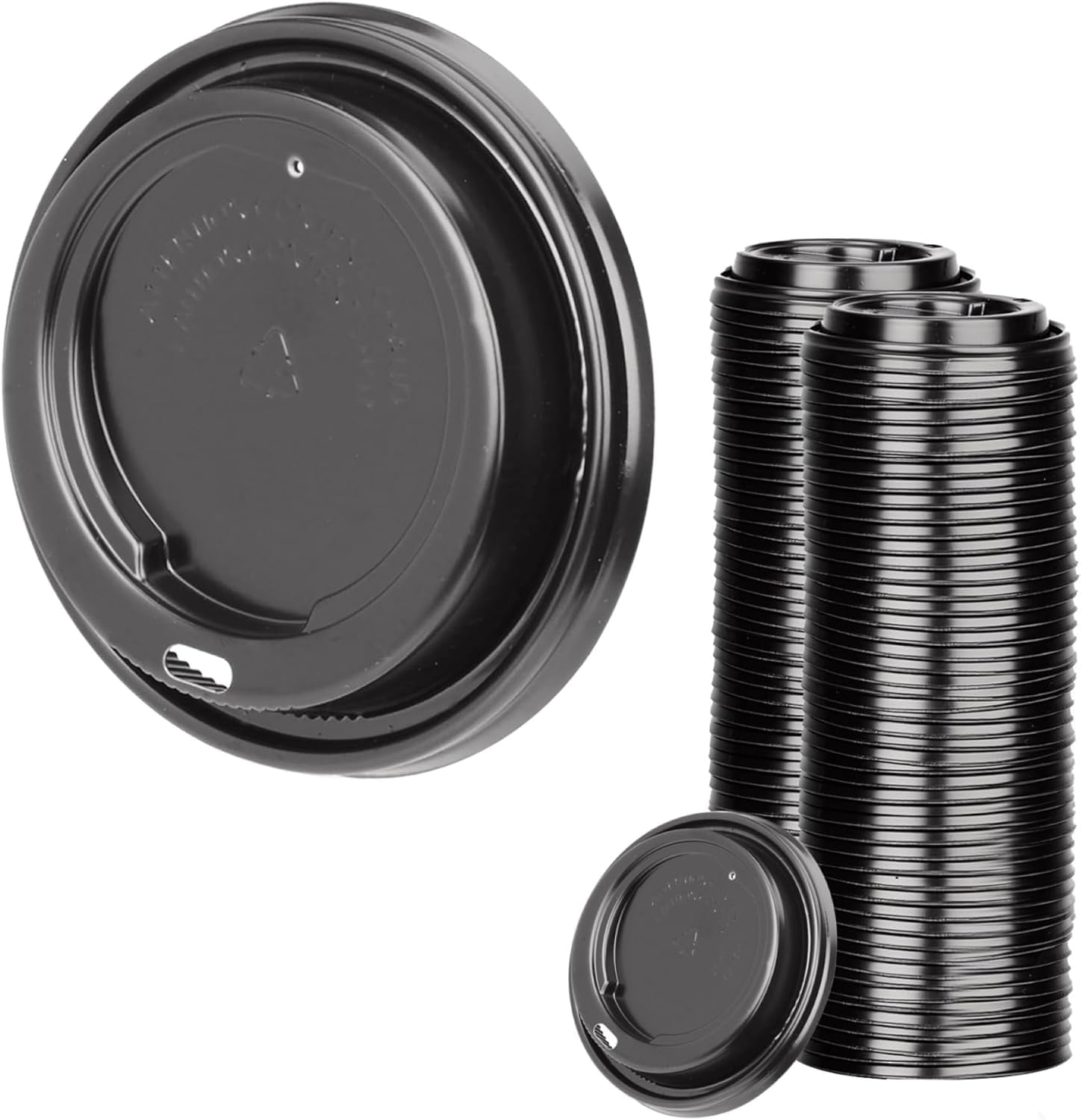 Signature Packaging Ripple Coffee Cup Lids, Quick Snap for Hot Takeaway Drinks, Universal Fit for Single & Double Wall Paper Cups, Disposable for Catering & Home Use - 8oz, Pack of 100 - Black