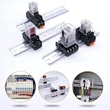 Taiss 3 Pcs DIN Rail 35mm Aluminum Slotted 250mm Long for Electrical view 4