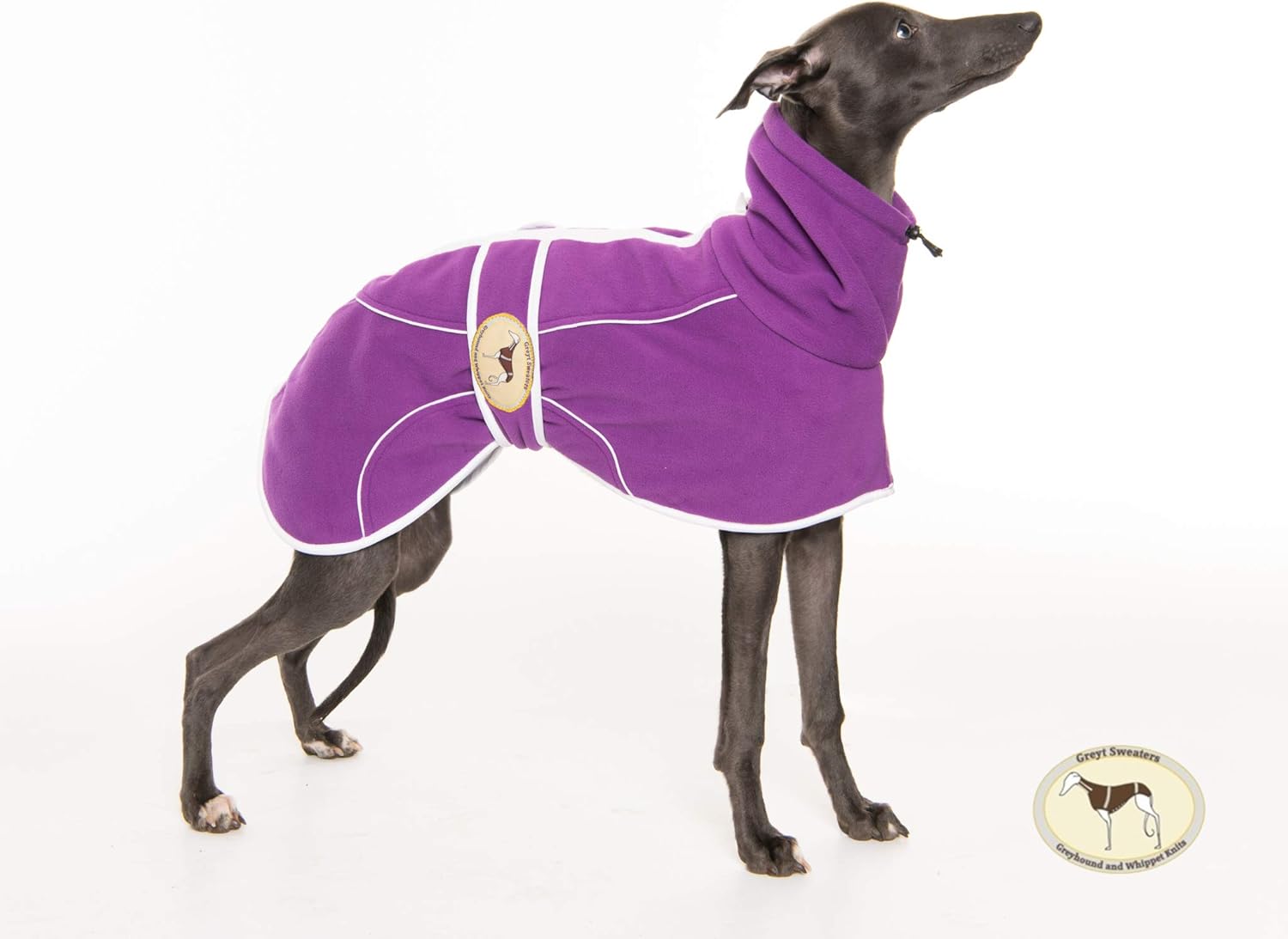 Fleece House Coat for Greyhounds, Lurchers (XS 25" Greyhound, Heather
