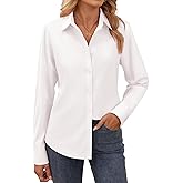 Gleeivy Button Down Shirts for Women Long Sleeve Cotton Button Up Shirt Women Business Casual Blouses Fit Work Tops