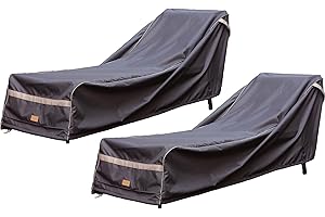 Garden Balsam Patio Chaise Lounge Cover Waterproof, Heavy Duty Outdoor Lounge Chair Covers, Dark Grey Durable Patio Furniture Covers, 2Pack, 68"L*28"W*30"H