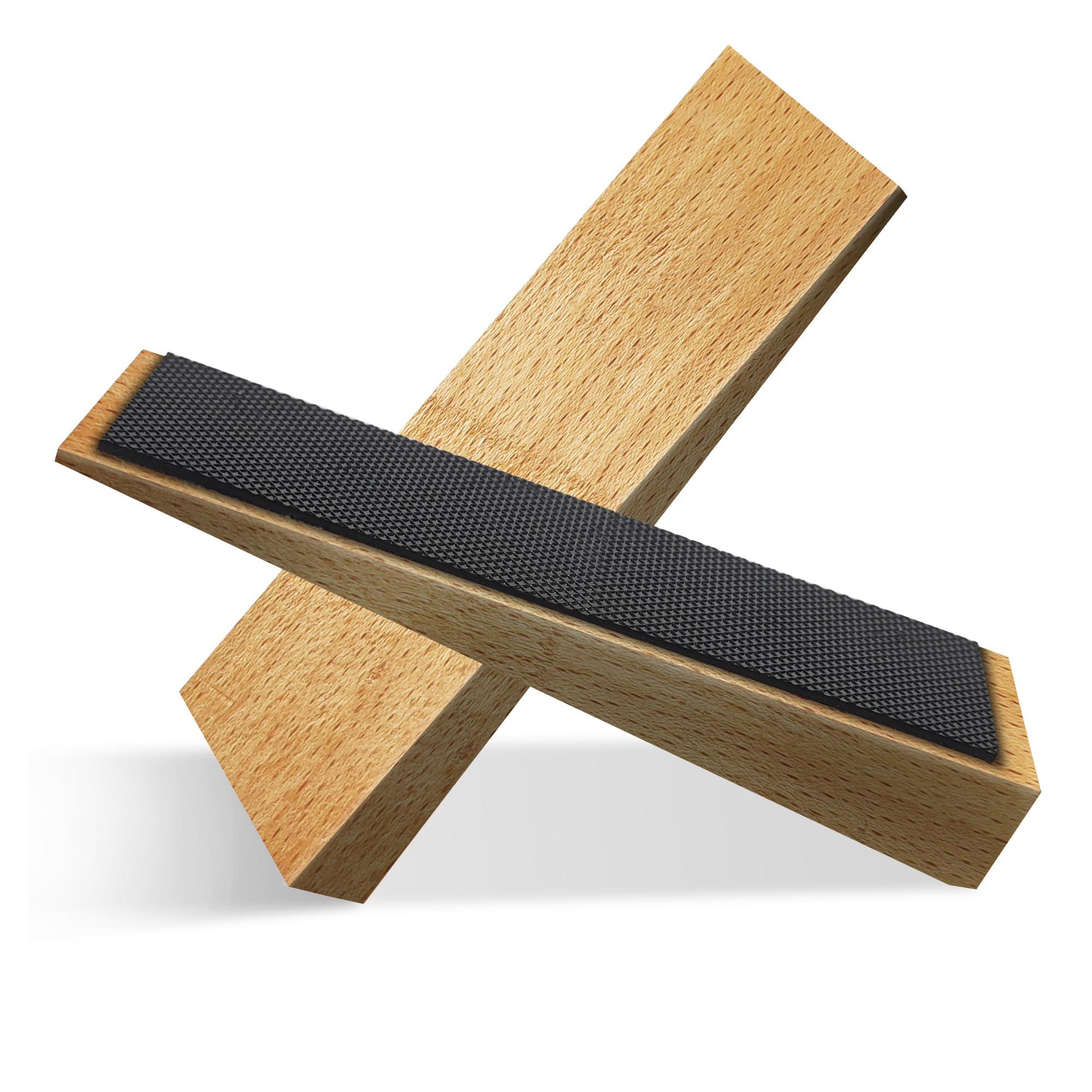 2 Pack Wooden Door Stop - Non-Slip Door Stoppers for Floor - Door Wedges for All Door Types and Surfaces - Each Door Stopper 0.6inch Thick, 4.7inch Long with Rubber